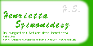 henrietta szimonidesz business card